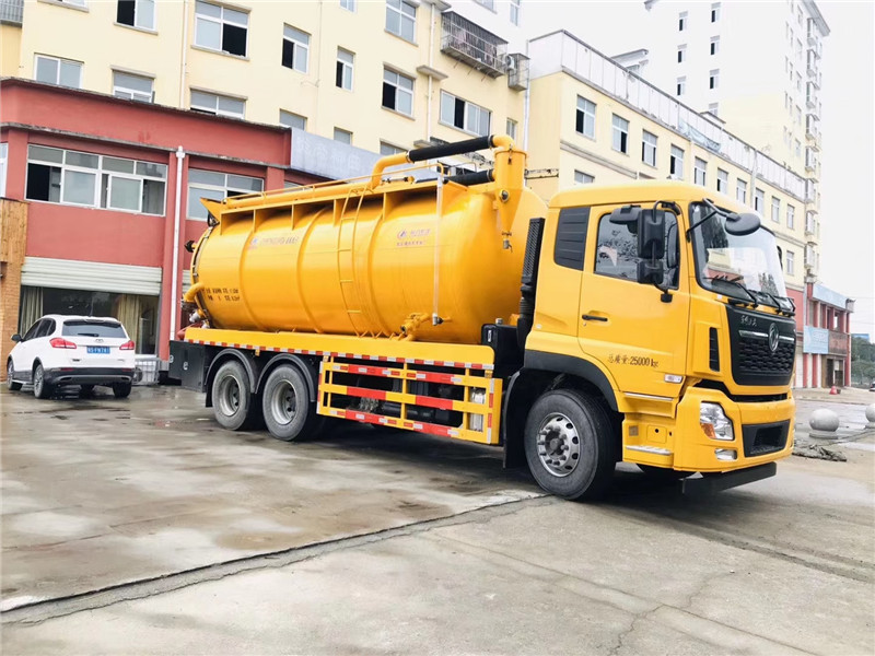 東風天龍后八輪國六清洗吸污車優質碳鋼制作行車穩定性好